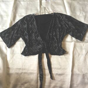 🖤 sexy studded wrap cardigan shrug - 90s - whimsigoth - witchy- gothic